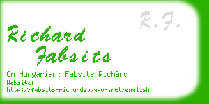 richard fabsits business card